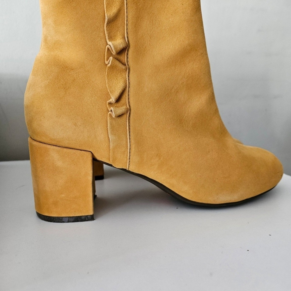 Yellow Suede Ankle Boots